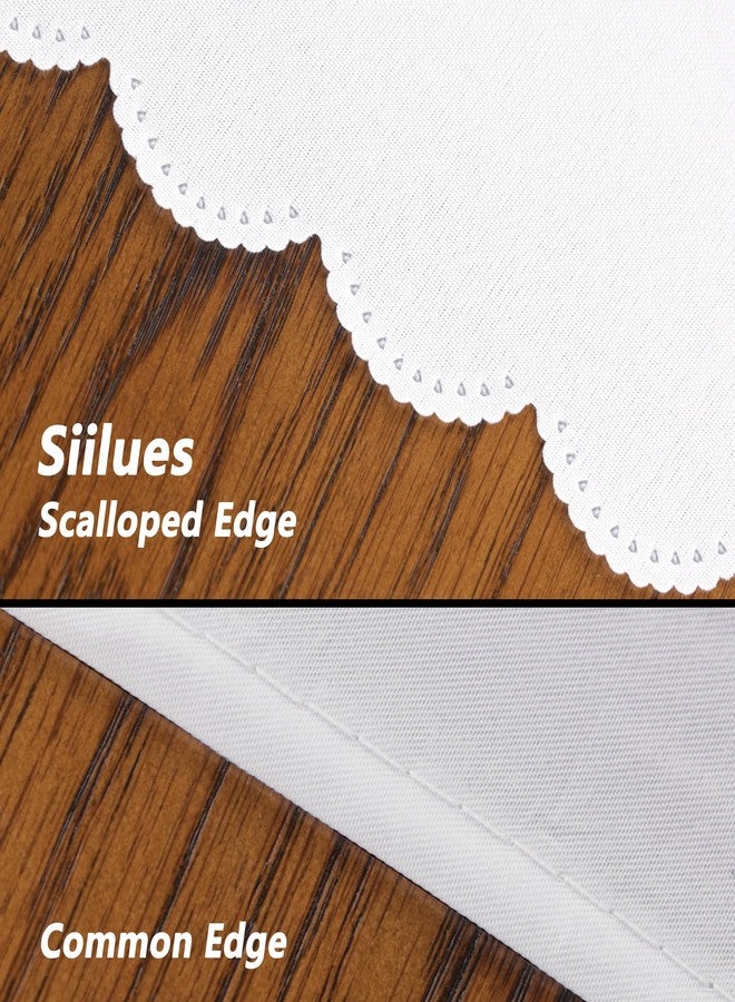 Siilues Fall Tablecloth 60x84 Inch Rectangle, Cross Pumpkins Table Cloth Seasonal Autumn Bless This Home Home Decor Waterproof Scalloped Edge Picnic Dining Table Cover - Image 4